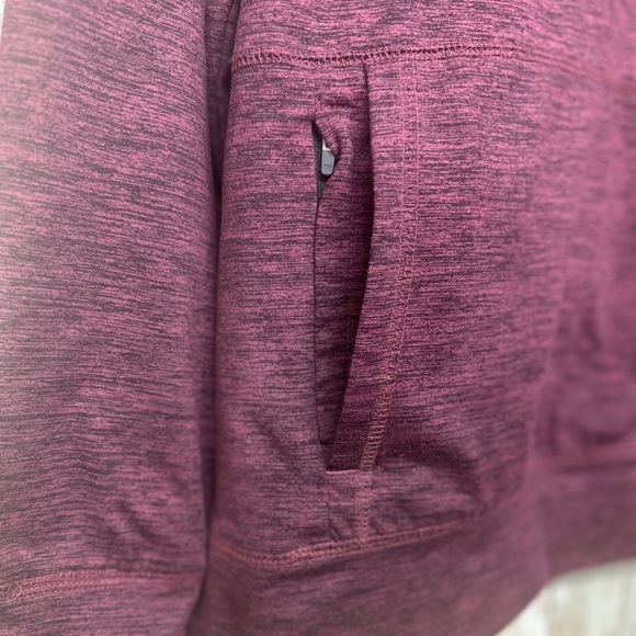 01. ALGO Performance Heathered Cranberry Hoodie [M21] - Picture 5 of 9